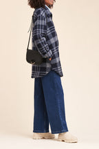 Manteau Rafalo Bleu Nuit Et Gris Foncé Chiné