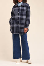 Manteau Rafalo Bleu Nuit Et Gris Foncé Chiné