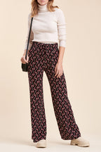 Pantalon Palazzo Taille Haute Bacchia - Noir