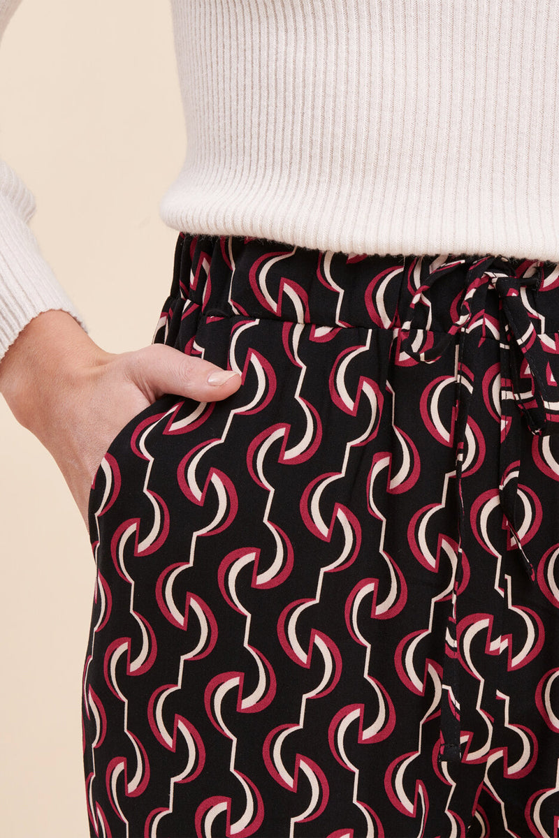 Pantalon Palazzo Taille Haute Bacchia - Noir