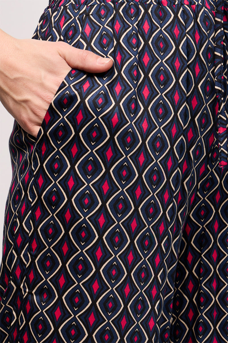 Pantalon Wide Legs Bacchia Bleu Et Rouge