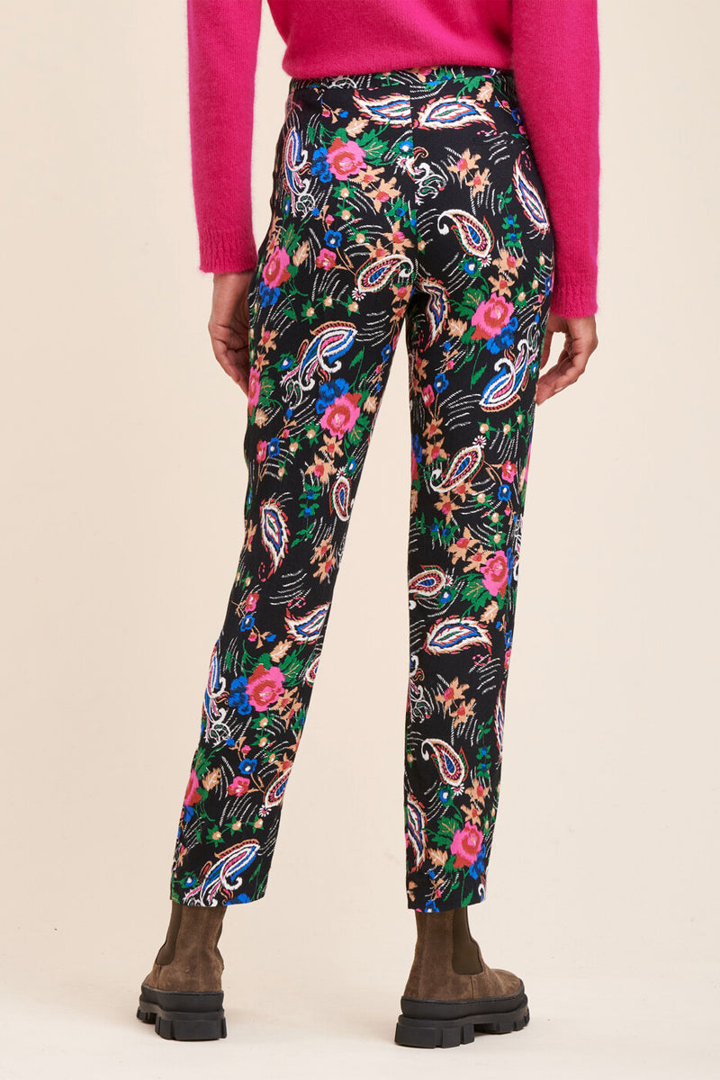 Pantalon Cigarette 7/8 Taille Haute Billy - Noir
