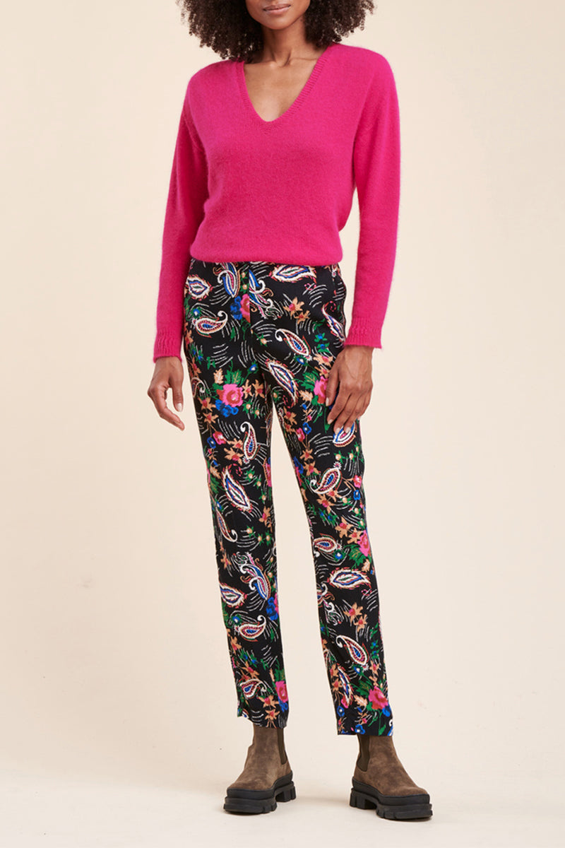 Pantalon Cigarette 7/8 Taille Haute Billy - Noir