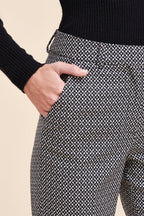 Chino Taille Haute Billy Noir Et Écru