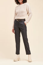 Chino Taille Haute Billy Anthracite Chiné