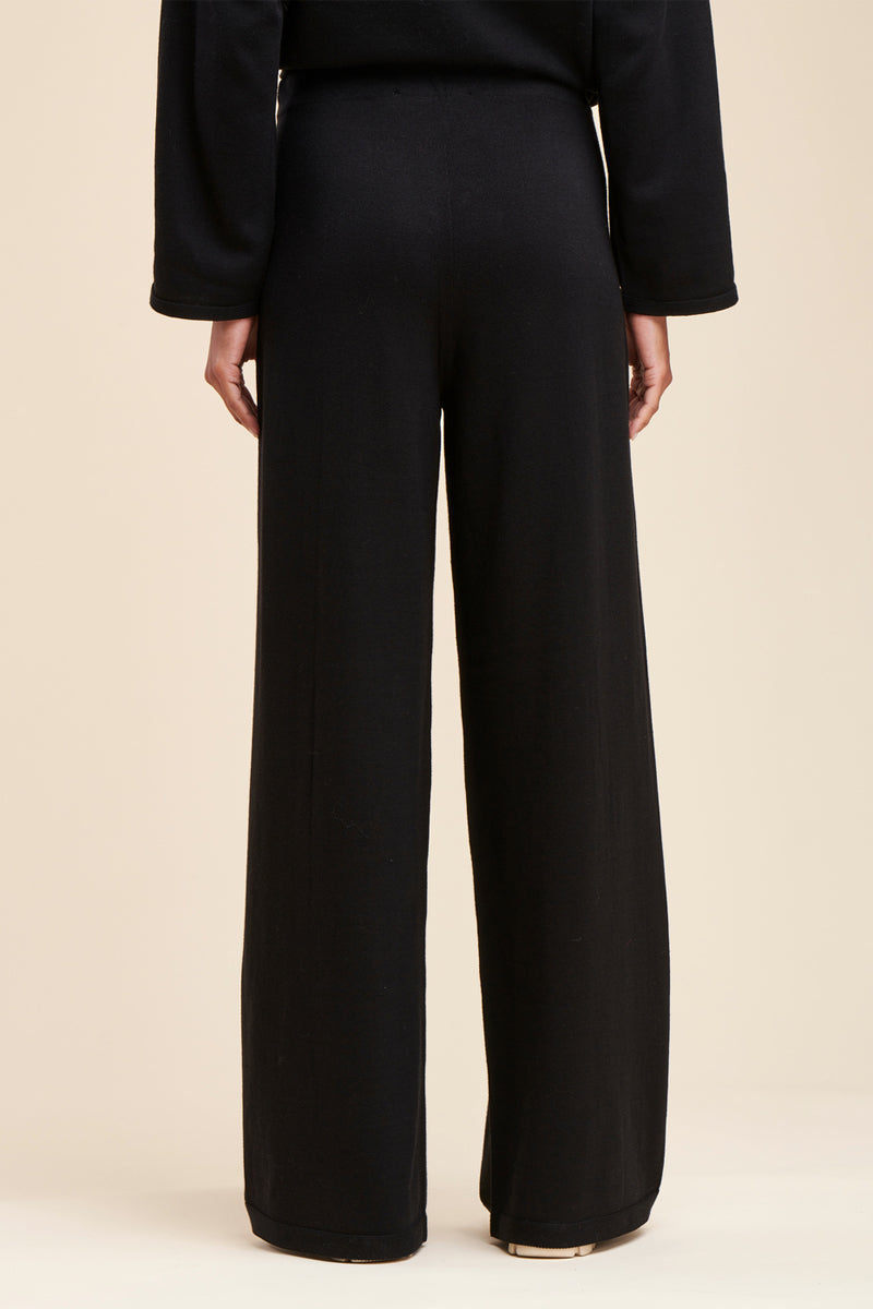 Pantalon Palazzo Taille Haute Radial - Noir