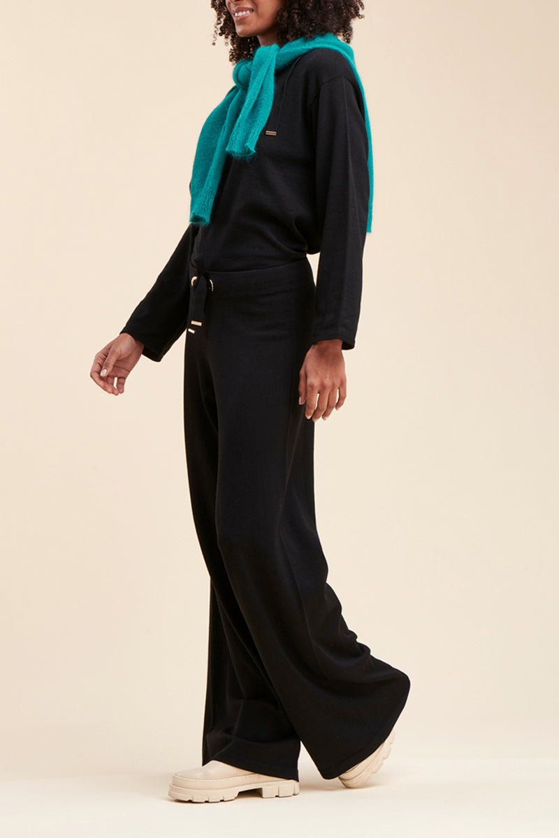 Pantalon Palazzo Taille Haute Radial - Noir