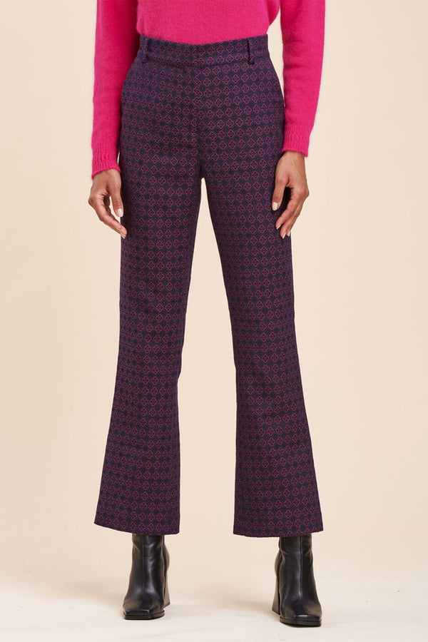 Pantalon Bootcut Taille Haute Rave Bleu Marine Et Violet