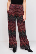 Pantalon Wide Legs Rocco Bordeaux Et Doré