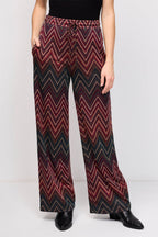 Pantalon Wide Legs Rocco Bordeaux Et Doré