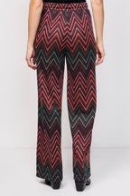 Pantalon Wide Legs Rocco Bordeaux Et Doré