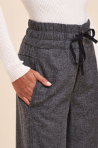 Pantalon Wide Legs Taille Haute Rostand Anthracite Chiné