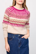 Pull En Alpaga Et Mohair Rejane Beige Et Rose