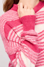 Pull Ruse Rose Et Blanc