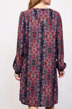 Robe Droite Changal Rouge Et Violet