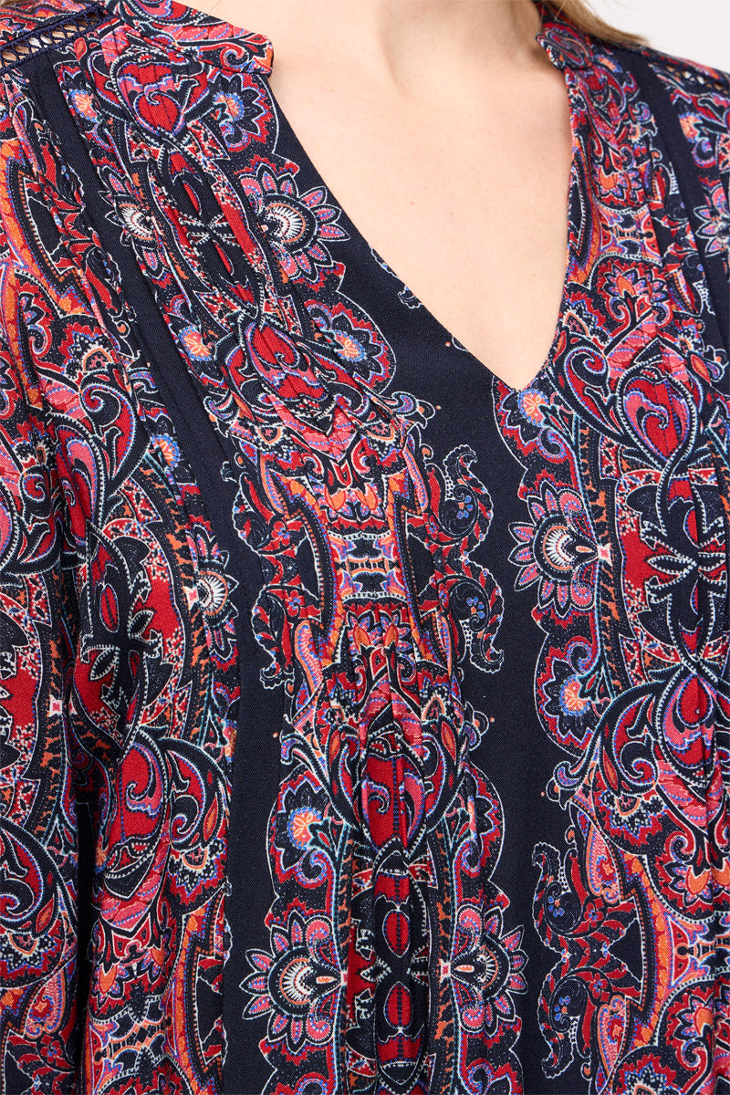 Robe Droite Changal Rouge Et Violet