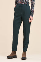 Pantalon Carotte 7/8 Taille Haute Billy - Vert Foncé
