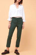 Pantalon Cigarette 7/8 Taille Haute Billy - Vert Foncé