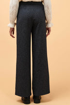 Pantalon Flare Taille Haute Celeri Gris Foncé Chiné