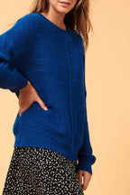 Pull Cluny Bleu Pétrole Chiné