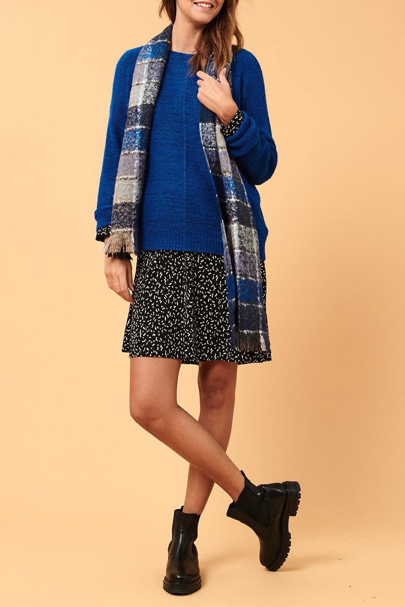 Pull Cluny Bleu Pétrole Chiné