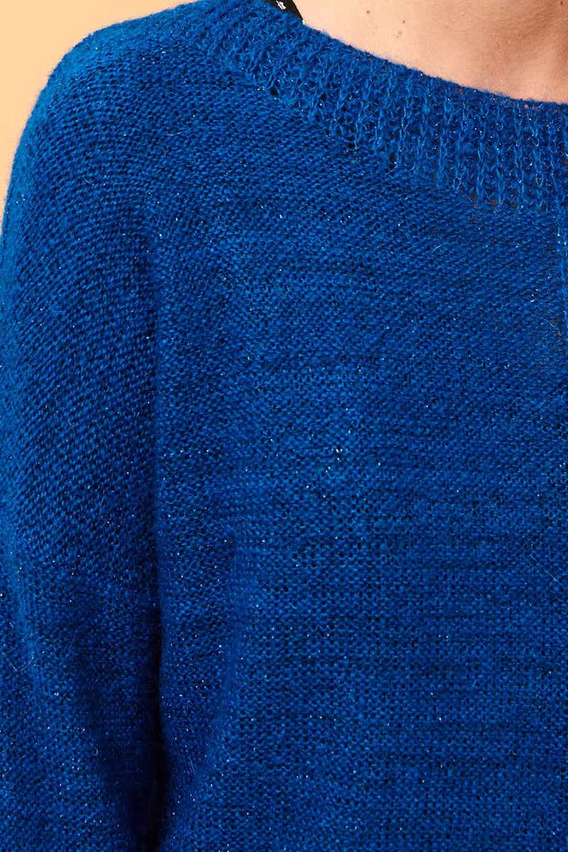 Pull Cluny Bleu Pétrole Chiné