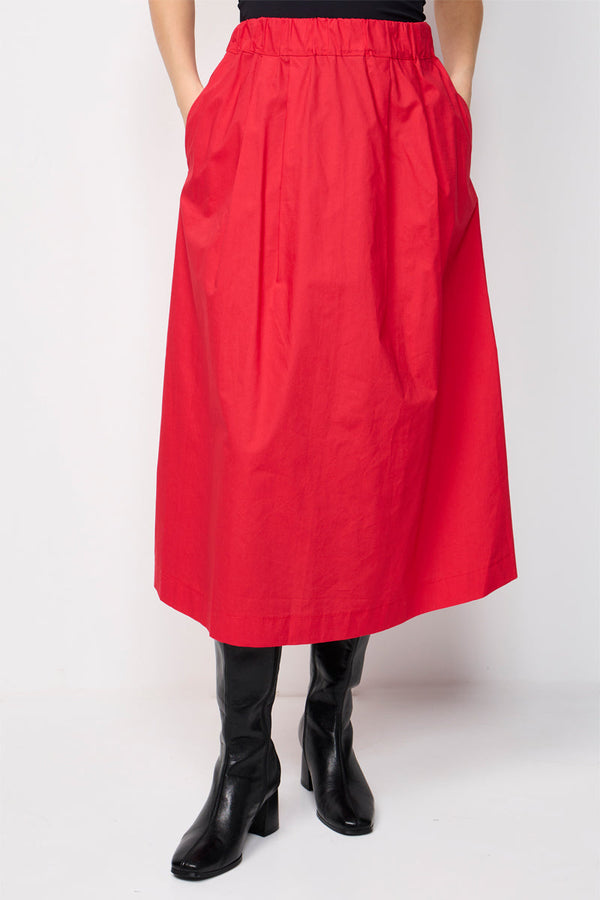 Jupe Midi Pegga Rouge Vermillon