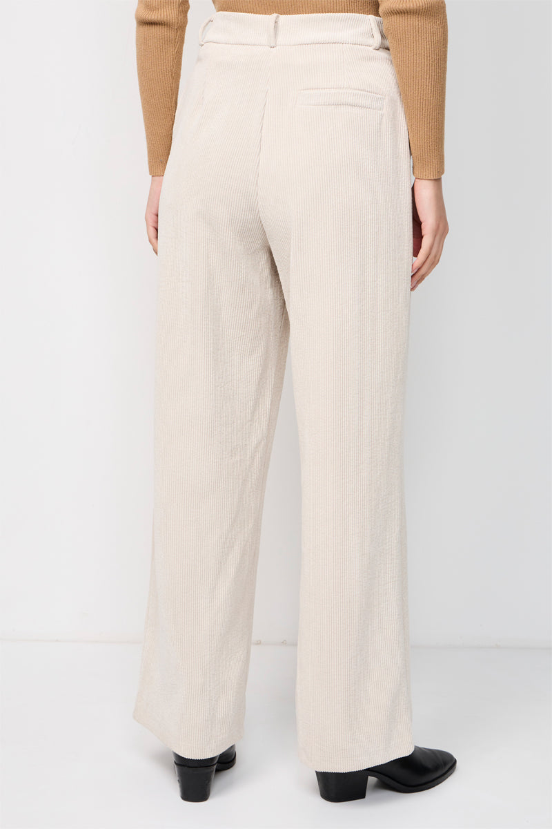 Pantalon Flare En Velours Côtelée Blandin Ecru