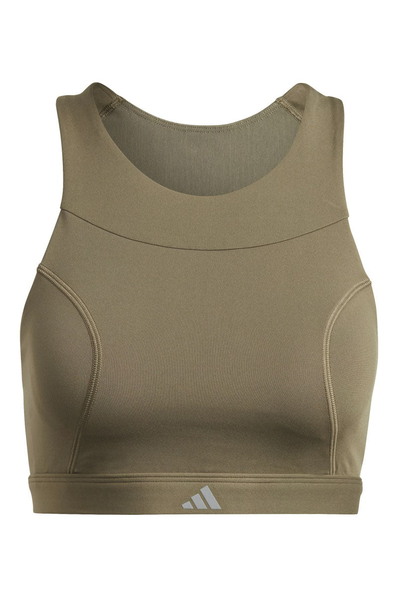 Adidas - Brassière De Running Push-Up Run Kaki - Femme