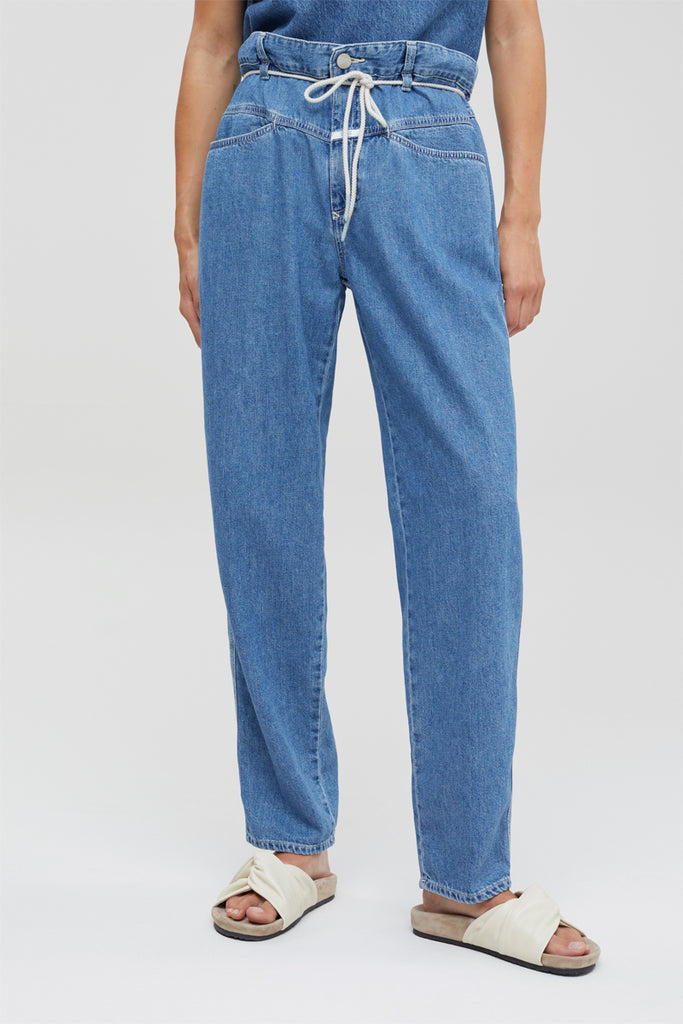 Closed - Jean Relaxed Taille Haute En Coton Biologique - Bleu Clair - Femme