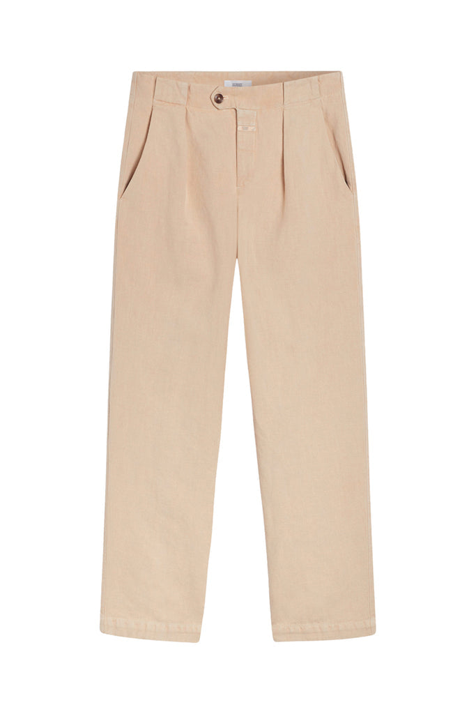 Closed - Pantalon Relaxed En Lin En Coton Biologique - Beige - Femme