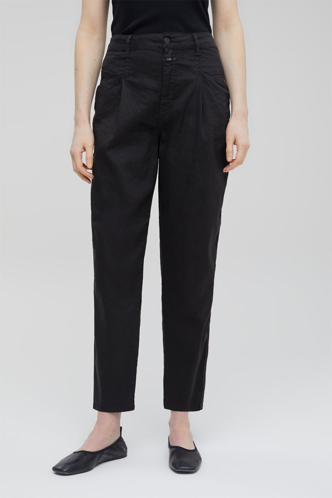 Closed - Pantalon En Lin - Noir - Femme