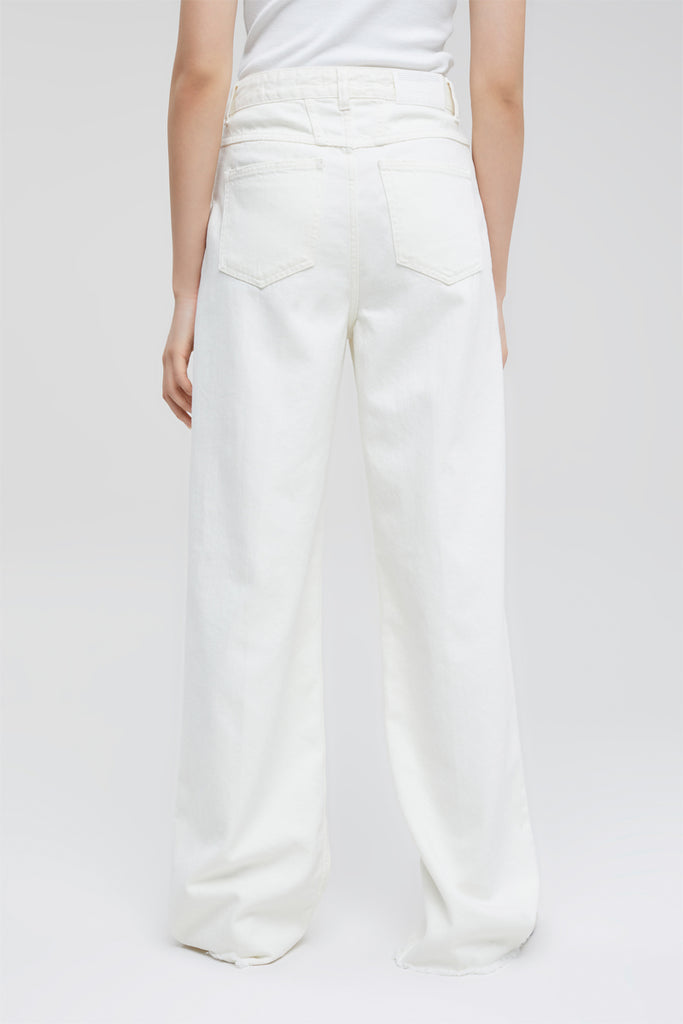 Closed - Jean Loose En Coton Biologique - Blanc - Femme