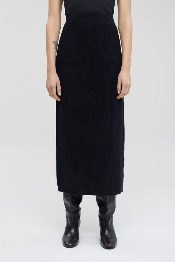 Closed - Jupe Midi En Laine Et Cachemire - Noir - Femme