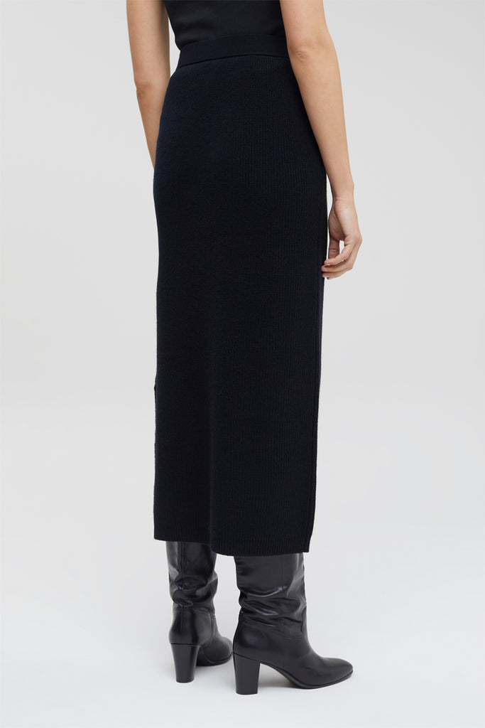 Closed - Jupe Midi En Laine Et Cachemire - Noir - Femme