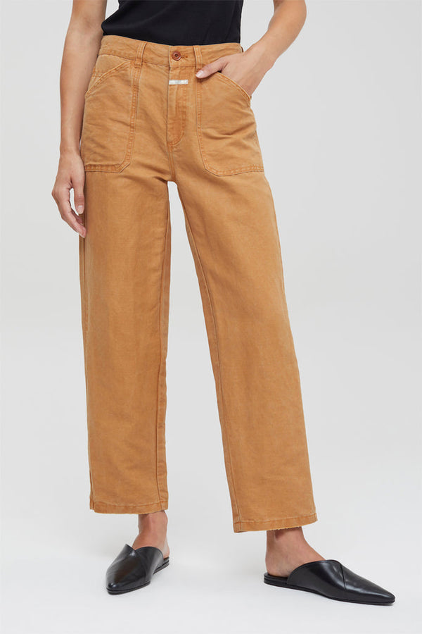Closed - Pantalon Relaxed En Lin - Marron - Femme