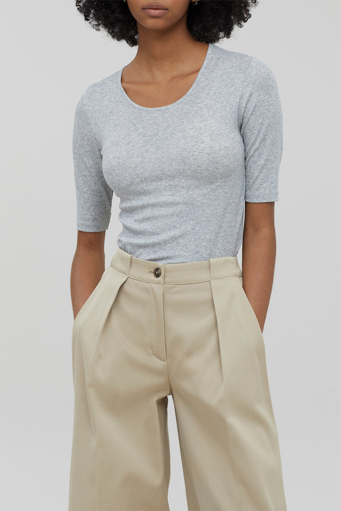 Closed - T-Shirt Slim - Gris - Femme