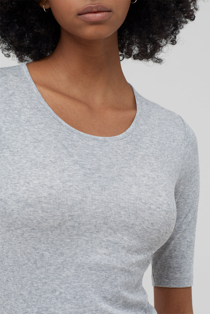 Closed - T-Shirt Slim - Gris - Femme