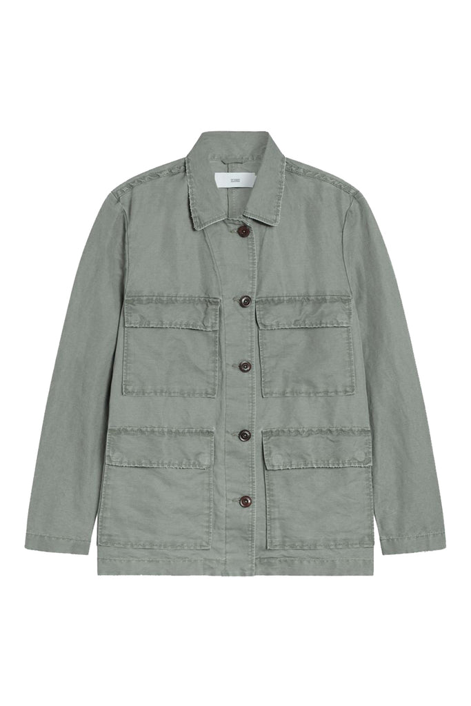 Closed - Veste Regular En Lin - Gris - Femme