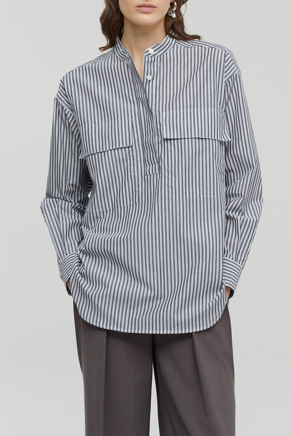 Closed - Chemisier Regular En Coton Biologique - Gris - Femme
