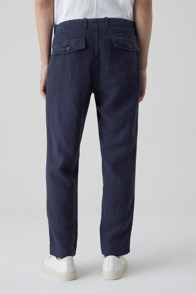 Closed - Pantalon Regular En Lin Bleu - Homme