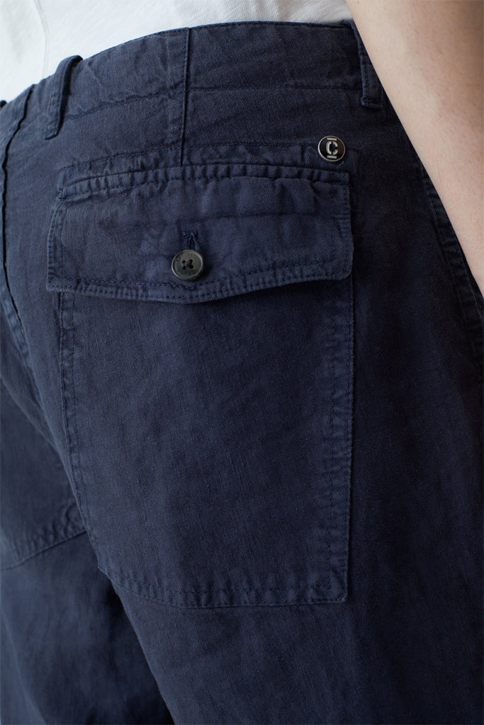 Closed - Pantalon Regular En Lin Bleu - Homme