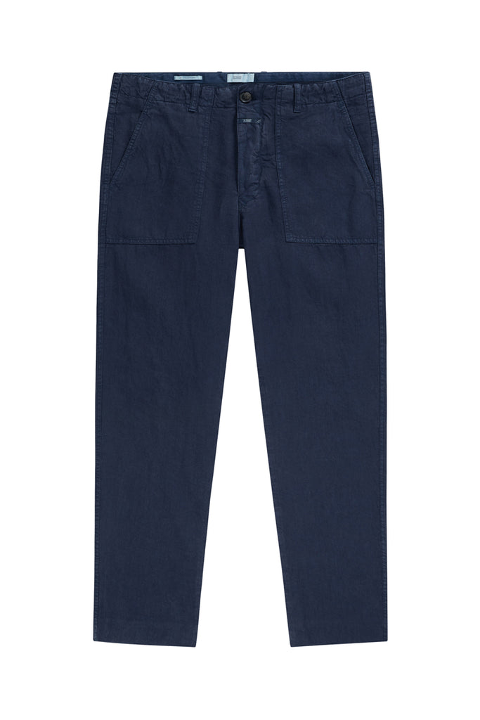 Closed - Pantalon Regular En Lin Bleu - Homme
