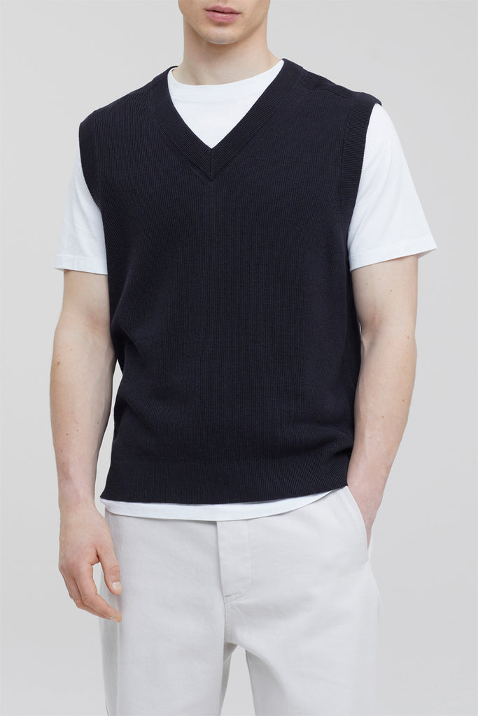 Closed - Pull Sans Manches En Lin Et Coton Biologique - Noir - Homme