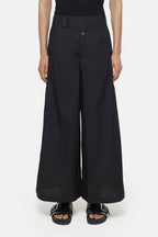 Closed - Pantalon Wide Legs En Coton Biologique - Noir - Femme