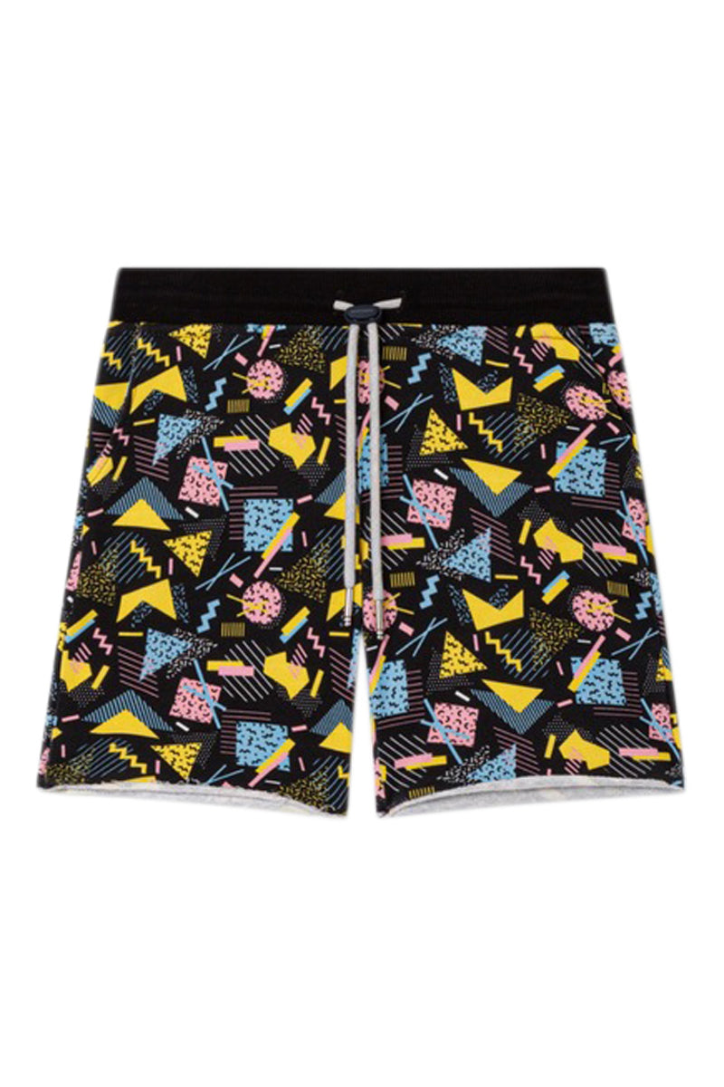 Short Tkid Cutoff Print - Noir Et Jaune