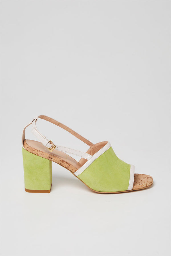 Sandales À Talons En Nubuck Vert Citron - Harmont & Blaine - Femme