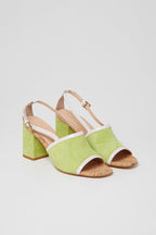 Sandales À Talons En Nubuck Vert Citron - Harmont & Blaine - Femme