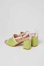 Sandales À Talons En Nubuck Vert Citron - Harmont & Blaine - Femme