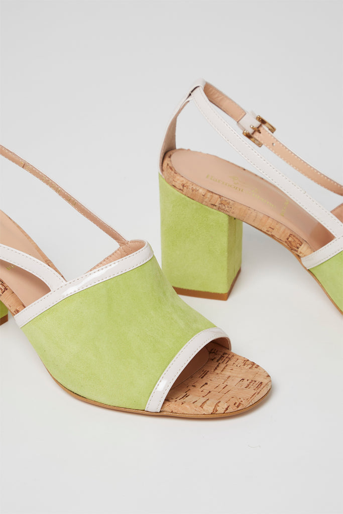 Sandales À Talons En Nubuck Vert Citron - Harmont & Blaine - Femme